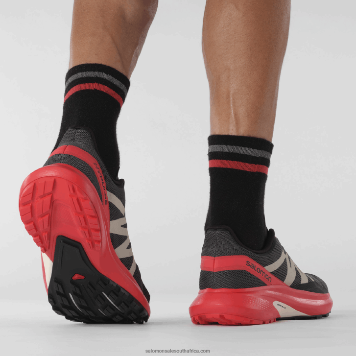 Salomon Men\s Trail Running Shoes - Hypulse JV8B481484 Magnet/Poppy Red/Black