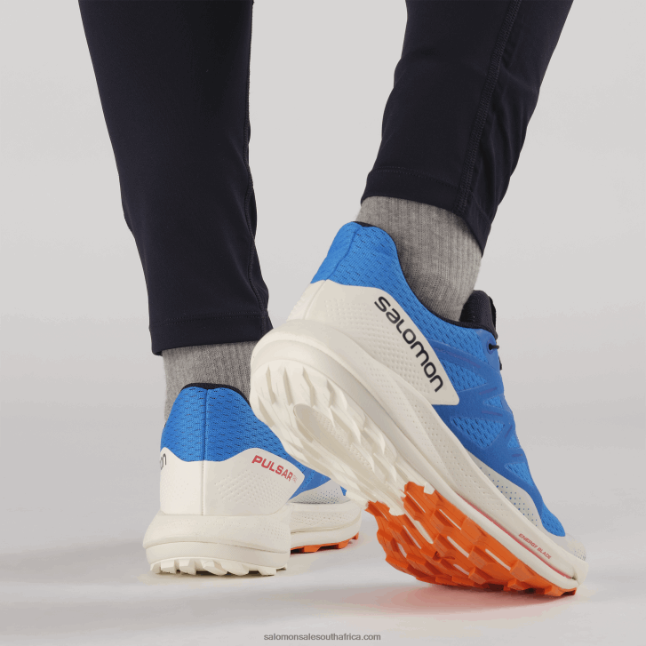 Salomon Men\s Trail Running Shoes - Pulsar Trail JV8B481458 Indigo Bunting/Vanilla Ice/Vibrant Orange