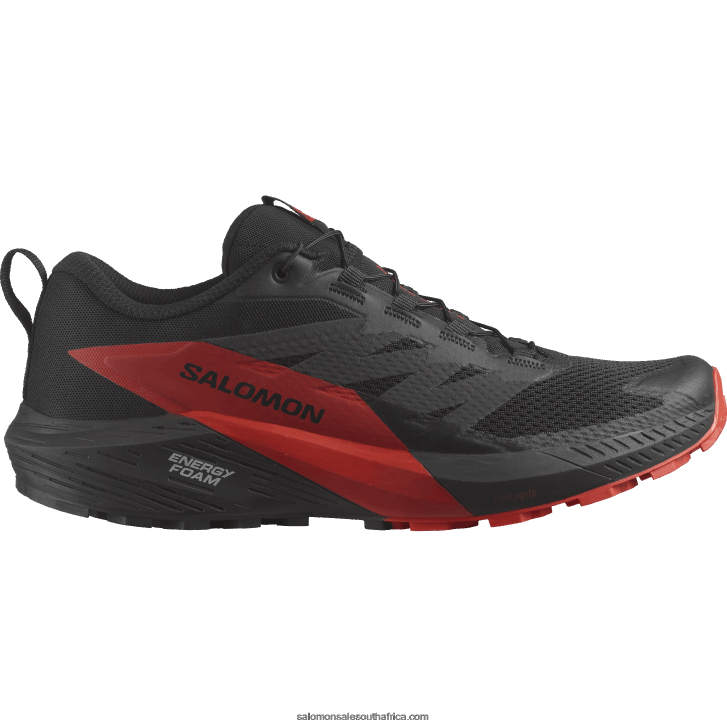 Salomon Mens Trail Running Shoes - Sense Ride 5 JV8B481432 Black/Fiery Red