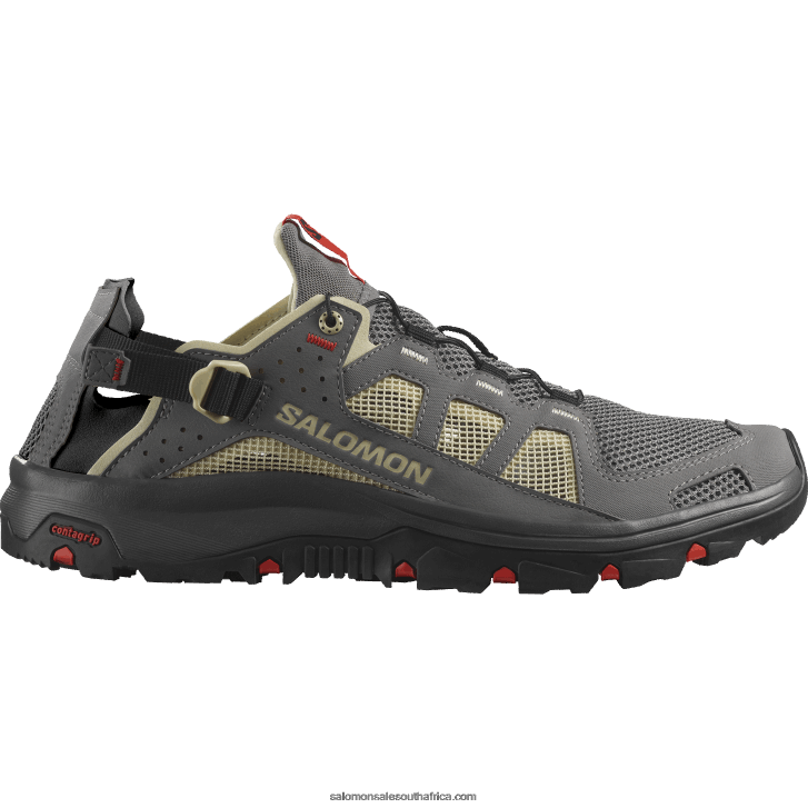 Salomon Mens Water Shoes - Techamphibian 5 JV8B483 Pewter/Moth/Fiery Red