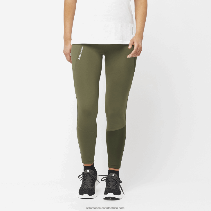 Salomon Womens 5/6 Tights - Cross Run 25 JV8B481158 Grape Leaf/Forest Night
