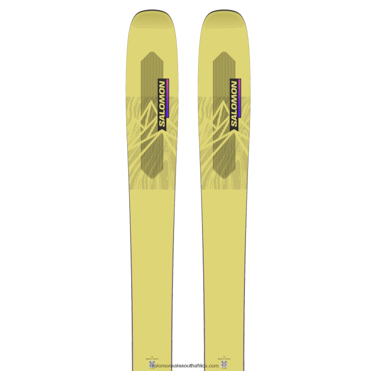 Salomon Womens All-Mountain Skis - Qst Stella 106 JV8B481012 Yellow Pear/Neon Pink