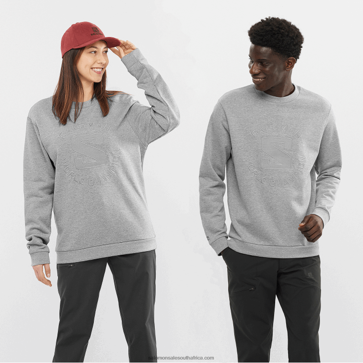 Salomon Womens Crewneck Pullover - Outlife Logo Summer Heather JV8B48869 Mid Grey/Heather