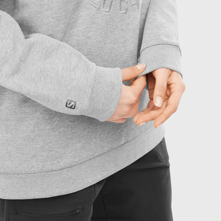 Salomon Women\s Crewneck Pullover - Outlife Logo Summer Heather JV8B48869 Mid Grey/Heather