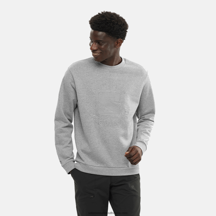 Salomon Women\s Crewneck Pullover - Outlife Logo Summer Heather JV8B48869 Mid Grey/Heather