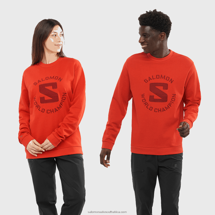 Salomon Womens Crewneck Pullover - Outlife Logo Summer JV8B48875 Aura Orange