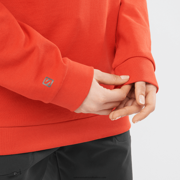 Salomon Women\s Crewneck Pullover - Outlife Logo Summer JV8B48875 Aura Orange