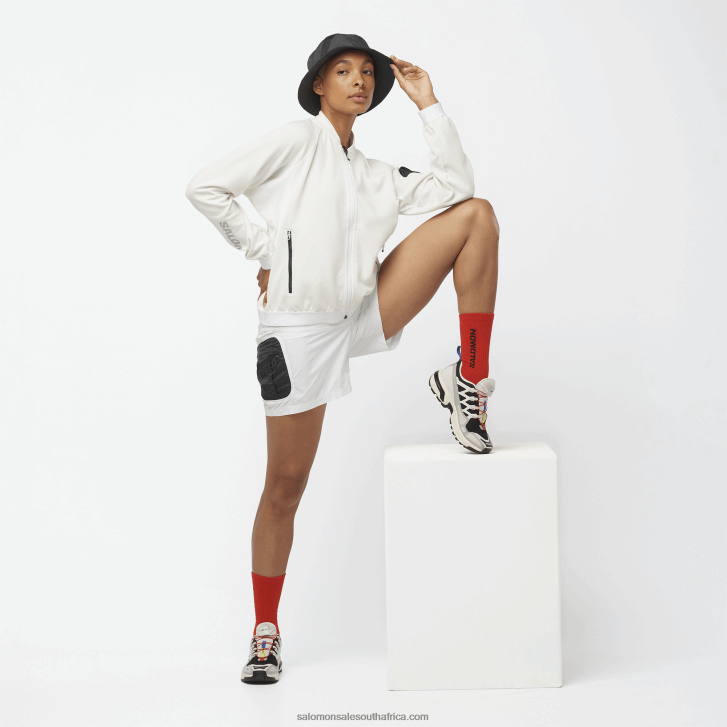 Salomon Women\s Full Zip Midlayer Jacket - Equipe JV8B48859 White/Deep Black