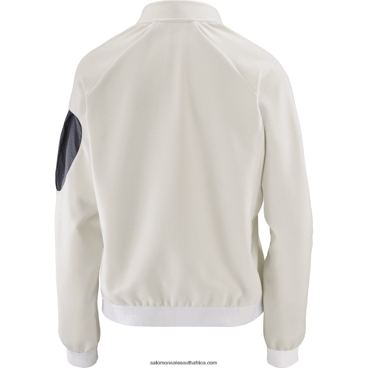 Salomon Women\s Full Zip Midlayer Jacket - Equipe JV8B48859 White/Deep Black