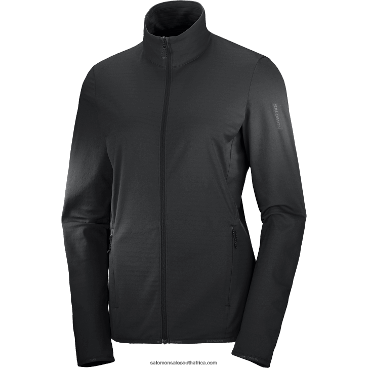 Salomon Women\s Full Zip Midlayer Jacket - Essential Lightwarm JV8B48864 Deep Black
