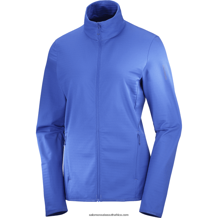 Salomon Women\s Full Zip Midlayer Jacket - Essential Lightwarm JV8B48866 Nautical Blue