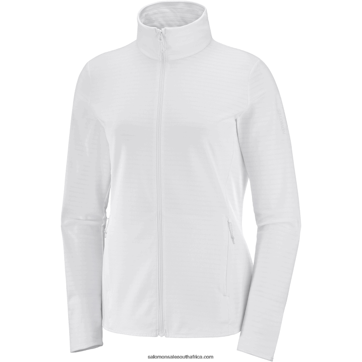 Salomon Women\s Full Zip Midlayer Jacket - Essential Lightwarm JV8B48867 White