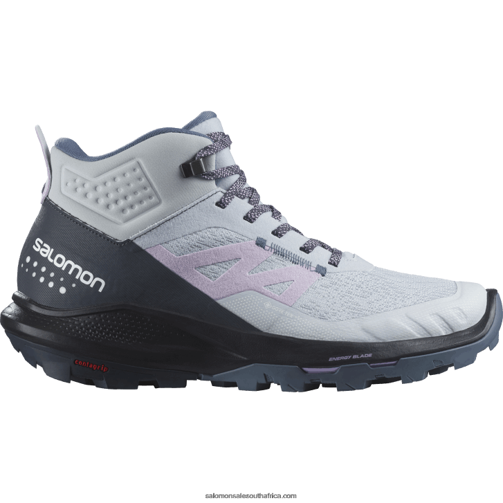 Salomon Womens Hiking Boots - Outpulse Mid Gore-Tex JV8B481114 Arctic Ice/India Ink/Orchid Bloom