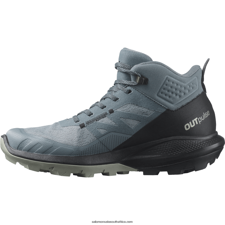 Salomon Women\s Hiking Boots - Outpulse Mid Gore-Tex JV8B481116 Stormy Weather/Black/Wrought Iron