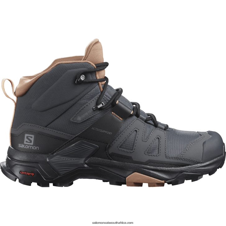 Salomon Womens Hiking Boots - X Ultra 4 Mid Gore-Tex JV8B481133 Ebony/Mocha Mousse/Almond Cream