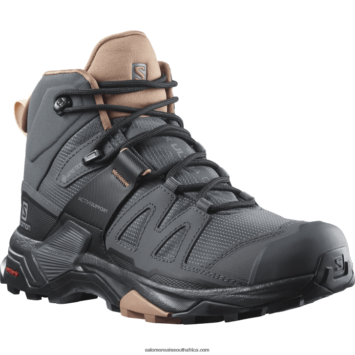 Salomon Women\s Hiking Boots - X Ultra 4 Mid Gore-Tex JV8B481133 Ebony/Mocha Mousse/Almond Cream