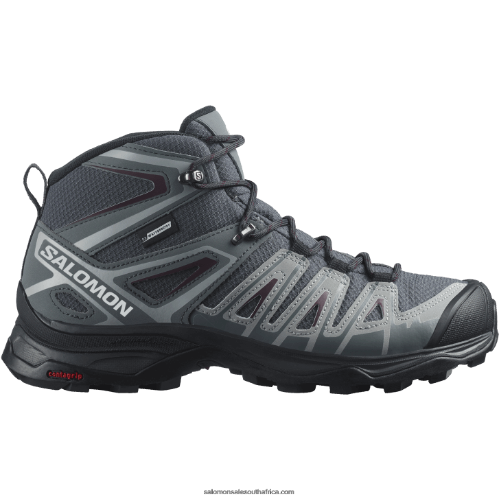 Salomon Womens Hiking Boots - X Ultra Pioneer Mid Clima Waterproof JV8B481277 Ebony/Stormy Weather/Wine Tasting