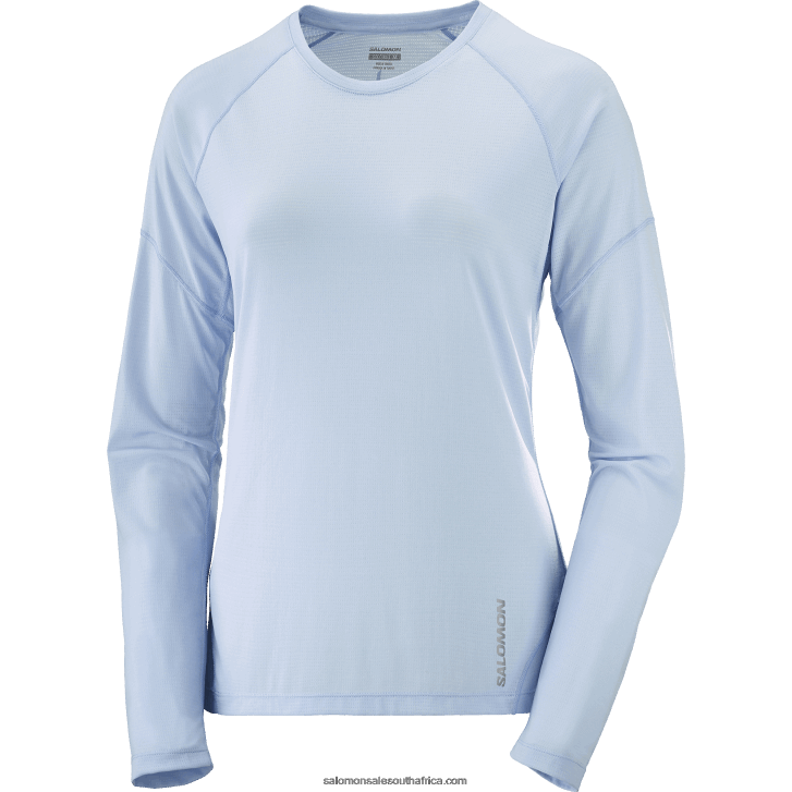 Salomon Women\s Long Sleeve T-Shirt - Cross Run JV8B48914 Chambray Blue/Heather