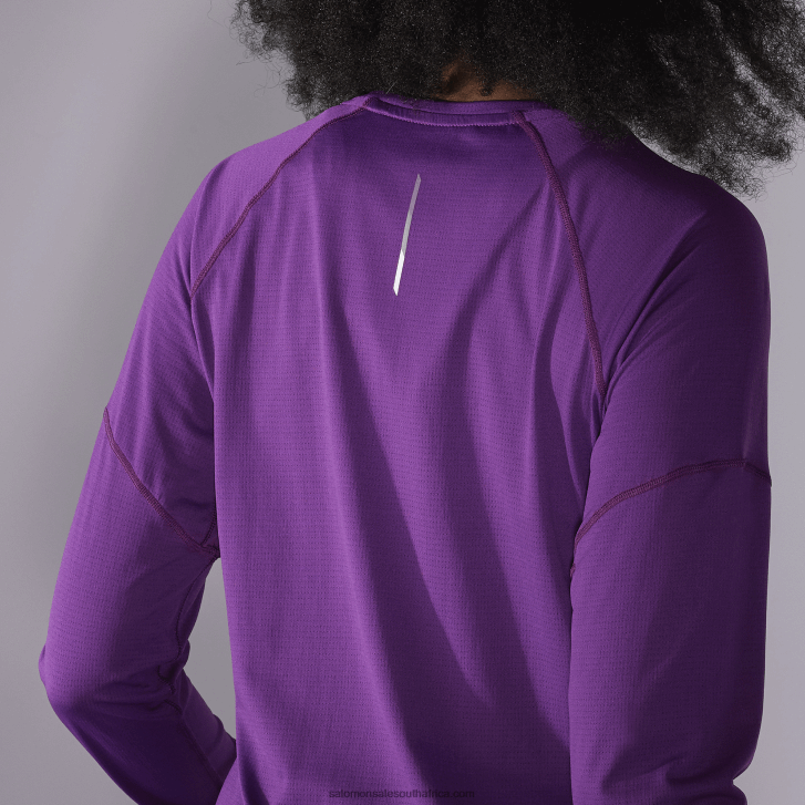 Salomon Women\s Long Sleeve T-Shirt - Cross Run JV8B48916 Crown Jewel