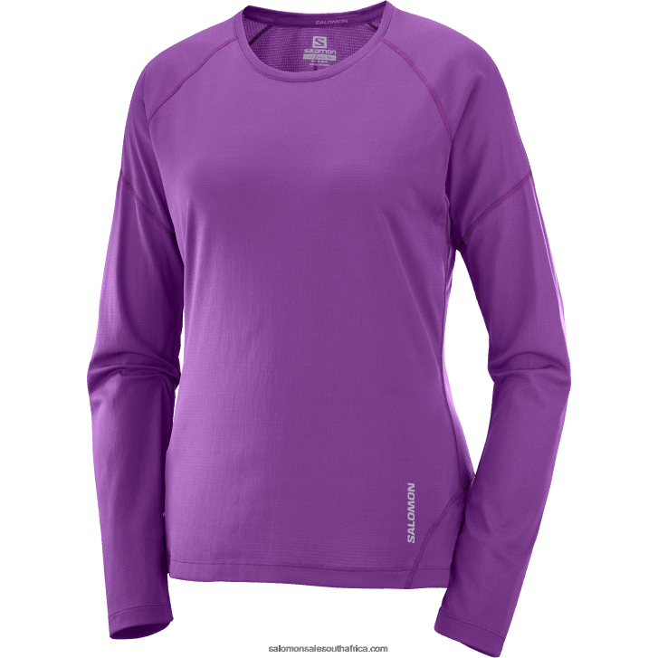 Salomon Women\s Long Sleeve T-Shirt - Cross Run JV8B48916 Crown Jewel