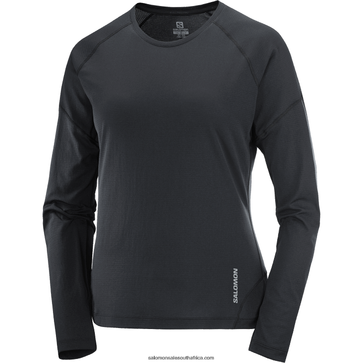 Salomon Women\s Long Sleeve T-Shirt - Cross Run JV8B48917 Deep Black