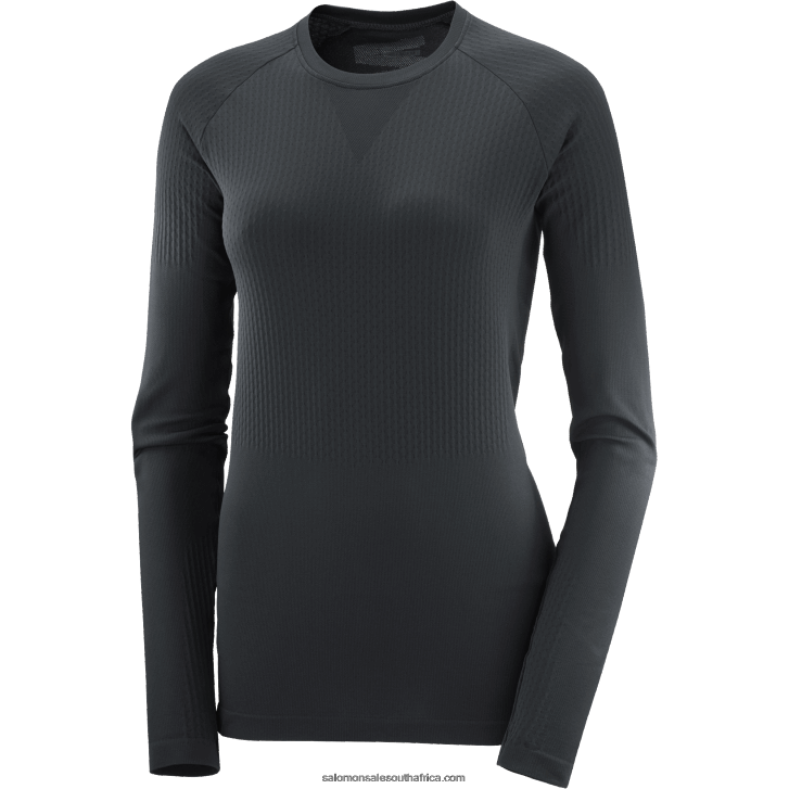 Salomon Women\s Long Sleeve T-Shirt - Sense Aero Seamless JV8B48908 Deep Black