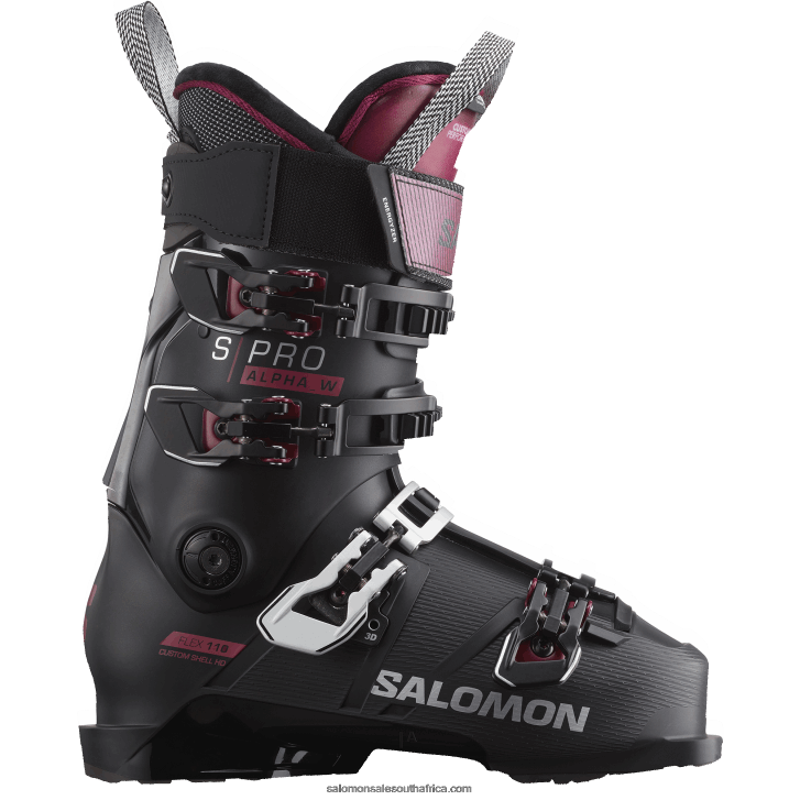 Salomon Womens On-Piste Boots - S/Pro Alpha 110 El JV8B481027 Black/Cordovan/Silver