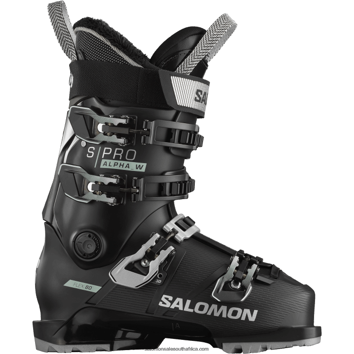 Salomon Womens On-Piste Boots - S/Pro Alpha 80 JV8B481038 Black/White Moss/Silver