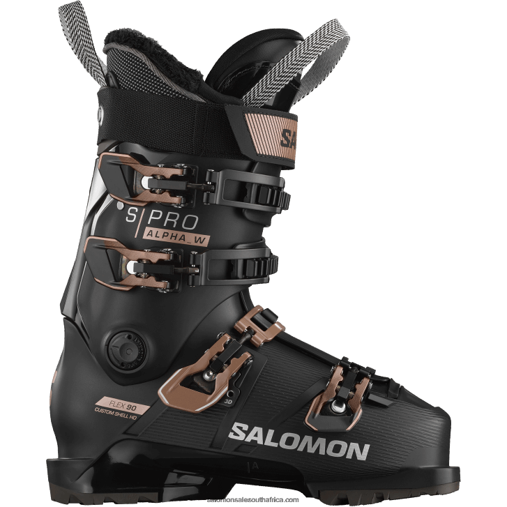 Salomon Womens On-Piste Boots - S/Pro Alpha 90 JV8B481029 Black/Pink Gold Metallic/Silver