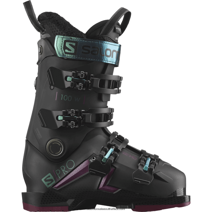 Salomon Womens On-Piste Boots - S/Pro Mv 100 JV8B481030 Black/Burgandy/Shift Green