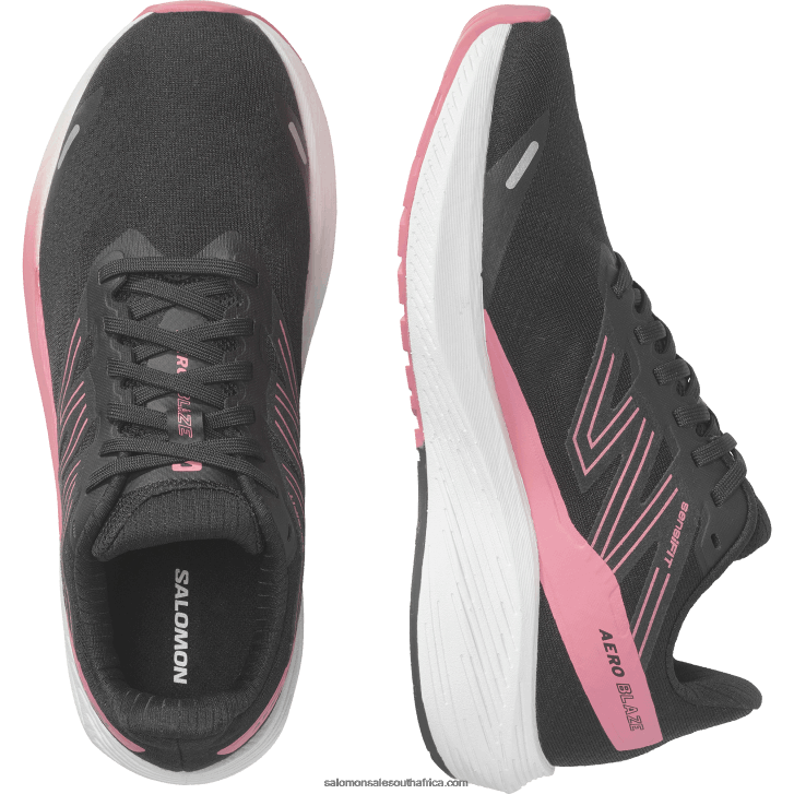 Salomon Women\s Running Shoes - Aero Blaze JV8B48741 Black/White/Tea Rose
