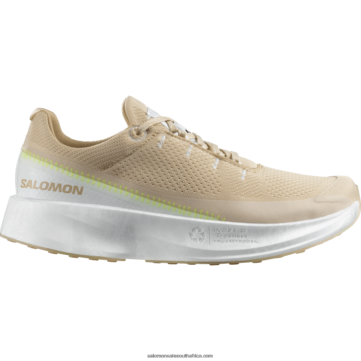 Salomon Womens Running Shoes - Index 02 JV8B48745 White/Hazelnut/Safety Yellow