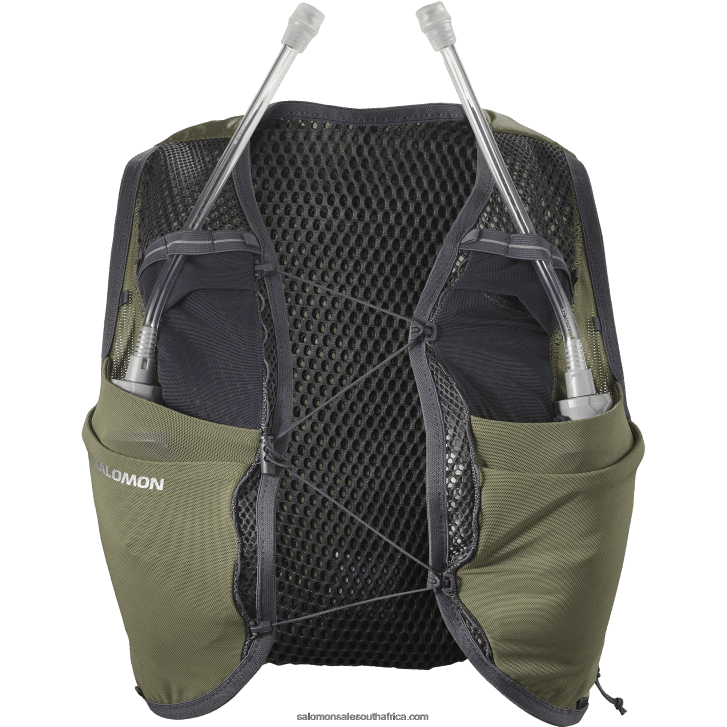 Salomon Women\s Running Vest with flasks included - Active Skin 8 JV8B48981 Dusky Green/Ebony