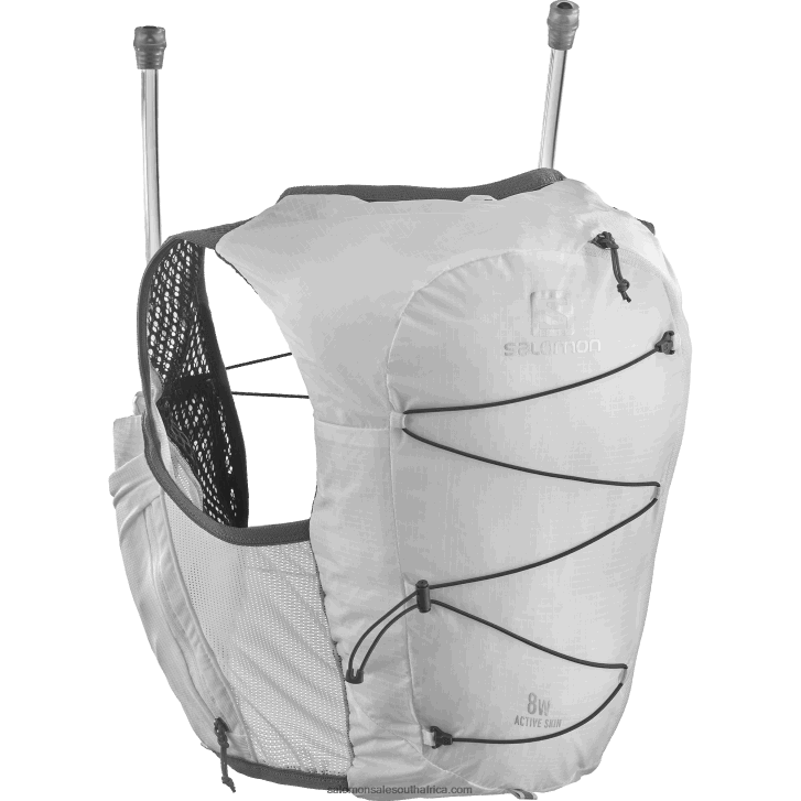 Salomon Women\s Running Vest with flasks included - Active Skin 8 JV8B48982 White/Ebony