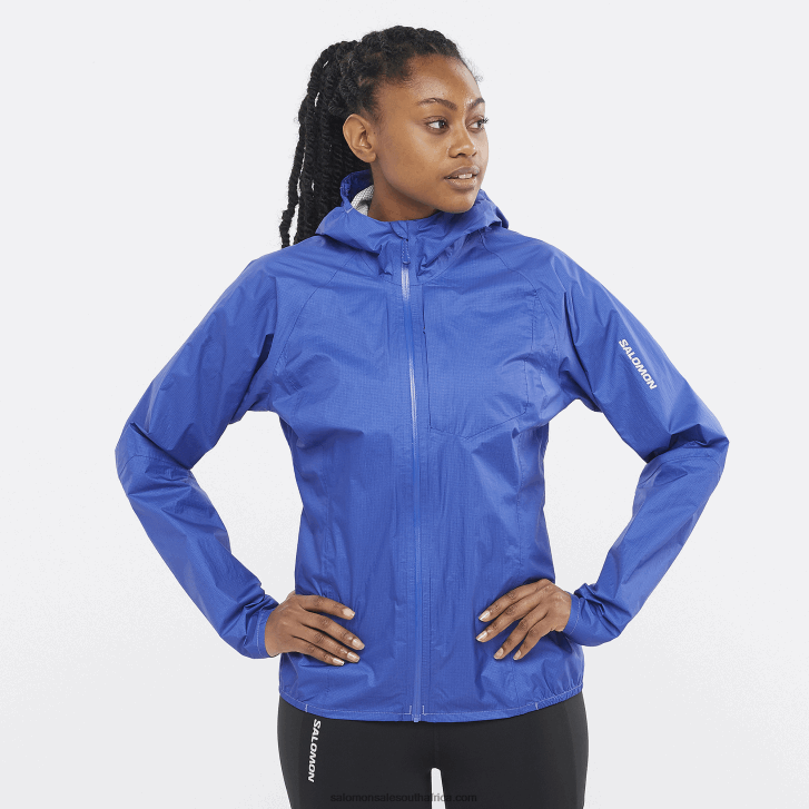 Salomon Womens Shell Jacket - Bonatti Waterproof JV8B48842 Nautical Blue