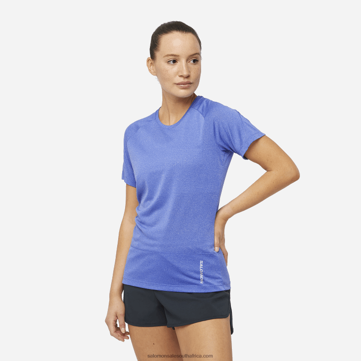 Salomon Womens Short Sleeve T-Shirt - Cross Run JV8B48877 Surf The Web