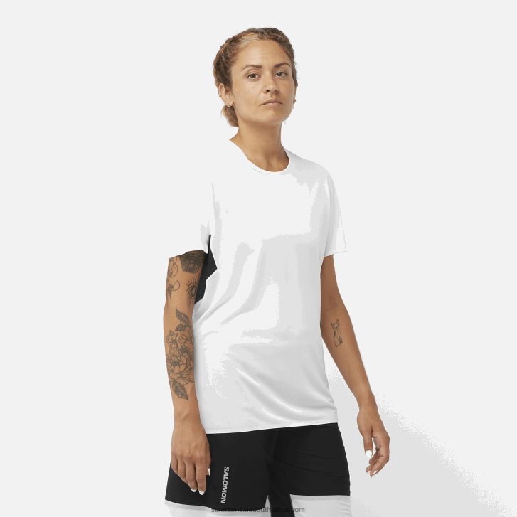 Salomon Womens Short Sleeve T-Shirt - Shortney JV8B48911 White/Deep Black
