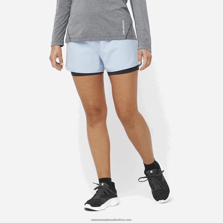 Salomon Womens Shorts - Cross 2In1 JV8B48953 Chambray Blue