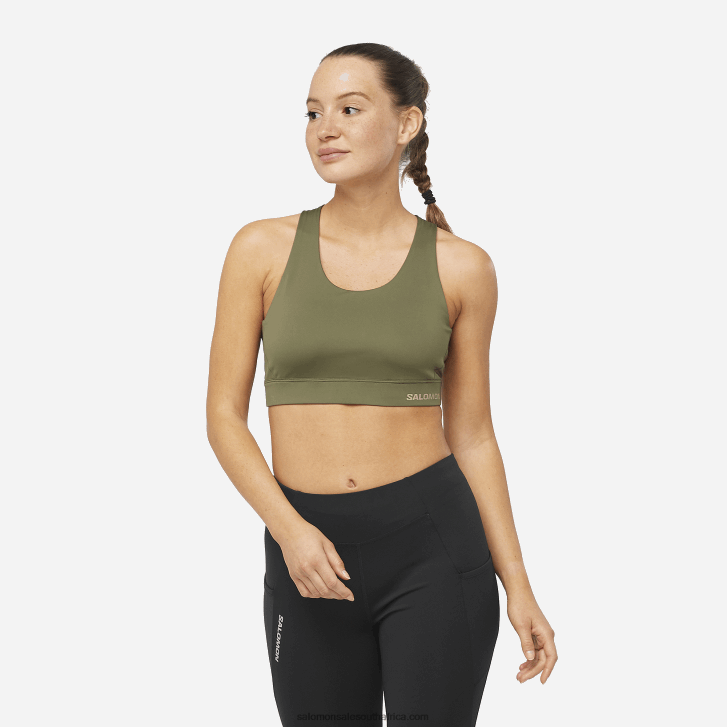 Salomon Womens Sports Bra - Cross Run JV8B48935 Grape Leaf