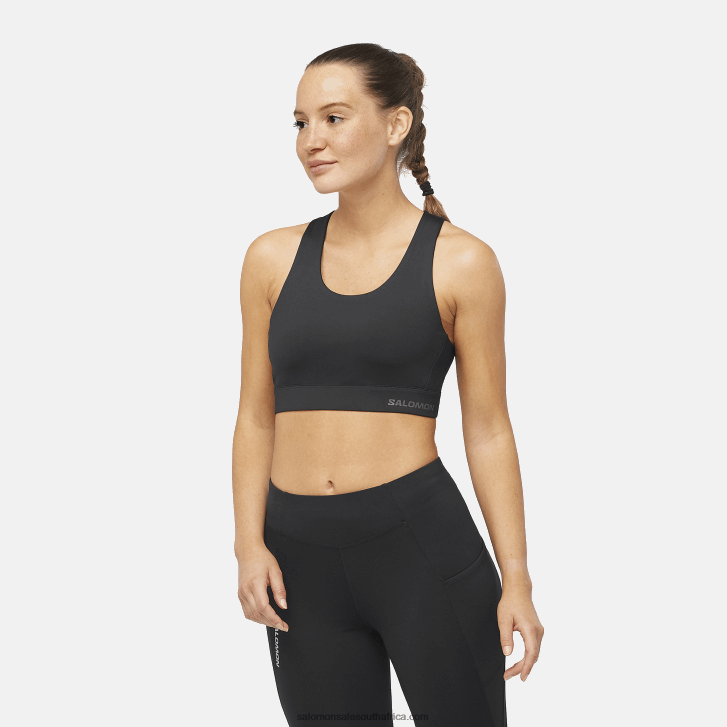Salomon Womens Sports Bra - Cross Run JV8B48936 Deep Black