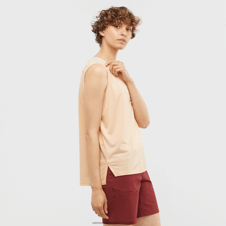 Salomon Womens Tank - Outline Summer JV8B48926 Apricot Ice