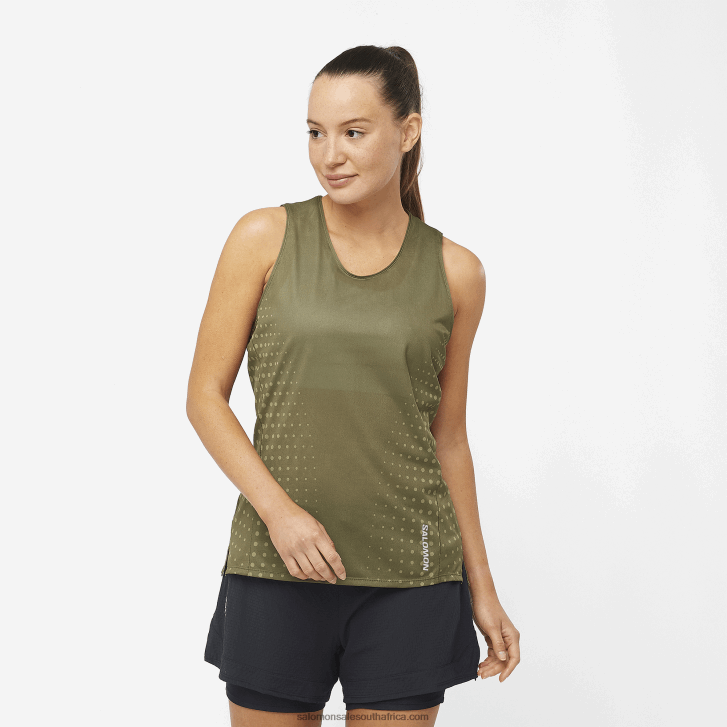 Salomon Womens Tank - Sense Aero JV8B48904 Grape Leaf/Dusky Green