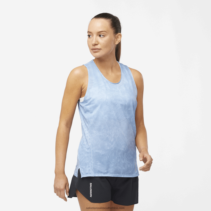 Salomon Womens Tank - Sense Aero JV8B48906 Chambray Blue/English Manor