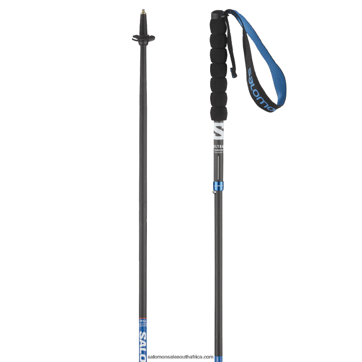 Salomon Womens Trail Running Hiking Poles - Ultra Carbon Foldable JV8B48995 Blue
