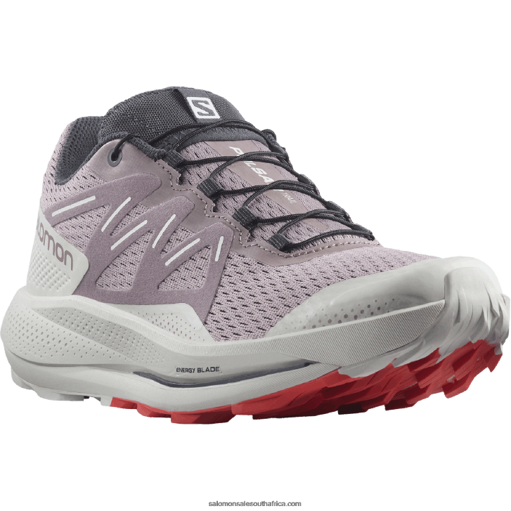 Salomon Women\s Trail Running Shoes - Pulsar Trail JV8B481512 Quail/Lunar Rock/Poppy Red