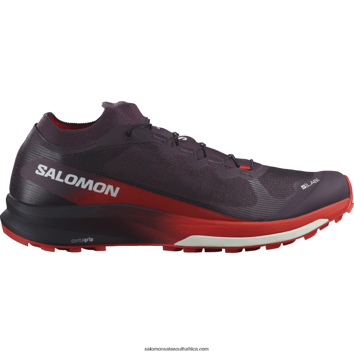Salomon Womens Trail Running Shoes - S/Lab Ultra 3 JV8B481508 Plum Perfect/Fiery Red/White