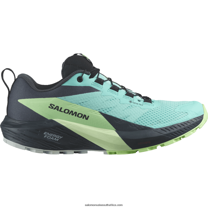 Salomon Womens Trail Running Shoes - Sense Ride 5 Gore-Tex JV8B481528 Blue Radiance/Green Ash/India Ink