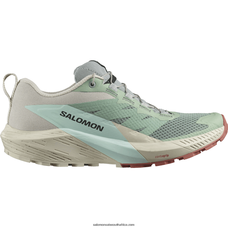 Salomon Womens Trail Running Shoes - Sense Ride 5 JV8B481496 Lily Pad/Rainy Day/Bleached Aqua