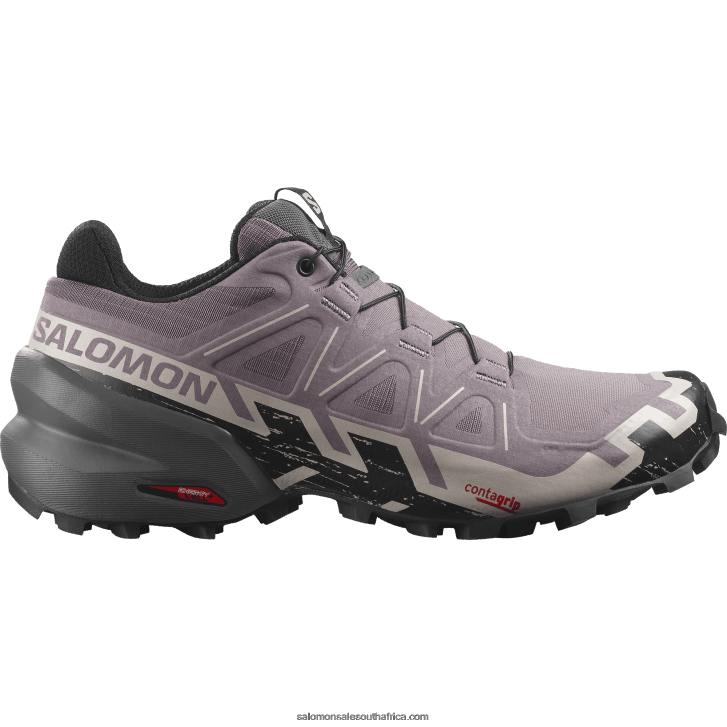 Salomon Womens Trail Running Shoes - Speedcross 6 Wide JV8B481522 Moonscape/Black/Ashes Of Roses