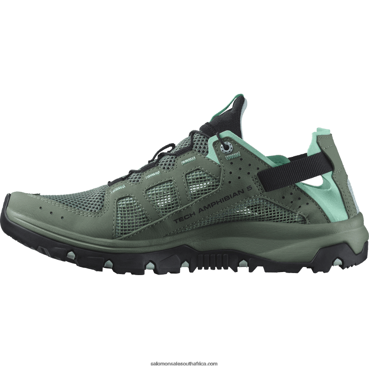 Salomon Women\s Water Shoes - Techamphibian 5 JV8B48787 Laurel Wreath/Arctic Ice/Marine Blue